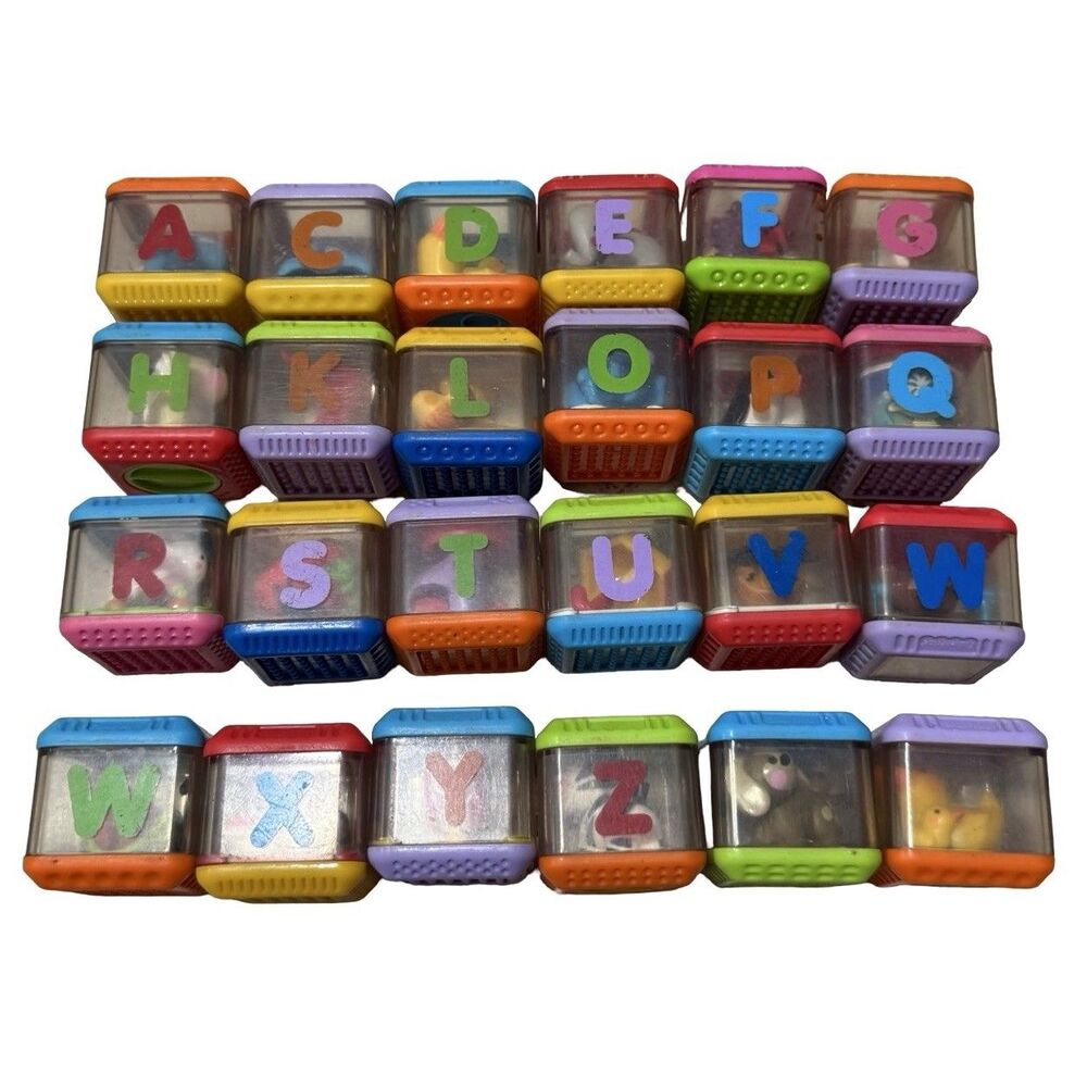 Vintage Fisher-Price 24 Clear Peek-a-Boo Blocks alphabets